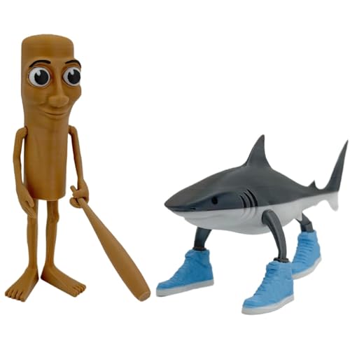 Figura de Tung Tung Tung Sahur, Decoración de Escritorio Tralalero Tralala, Tiburón Impreso en 3D con Zapatos, Divertido Regalo Coleccionable, Figura Italiana para Colección y Decoración