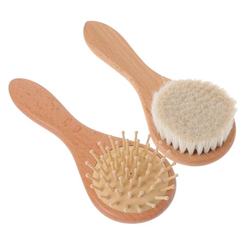 Beatifufu Infant Scalp Shampoo Brush 2 Pack Baby Head Scrubbers Wool Gentle Scalp Care for Newborns Hair Cleaning Brush for Toddlers