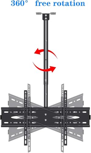 Support TV orientable et inclinable à 30° pour plafond réglable