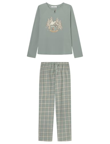 Pyjama Teddy Checks contre le froid nocturne ensemble nuit chaud femme