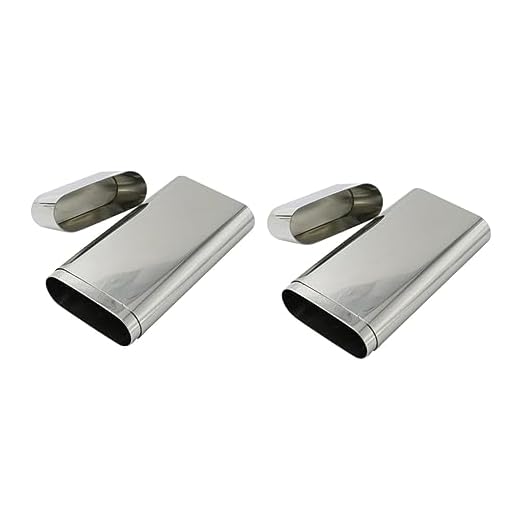 KALLORY 2 Uds Humidor De Acero Inoxidable Estuche De Viaje Estuche De Viaje Estuche De Transporte De Viaje Soporte De Acero Inoxidable Organizador De Tarros De Acero Inoxidable Accesorios