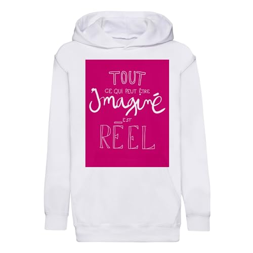 Sweat à capuche enfant avec citation en français - Sweat premium au design créatif pour l'école