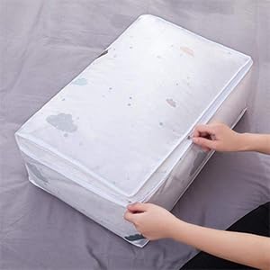 Image of Blanket Storage bag Folding Organizer bag Moisture Proof, Mildew Proof, Dust Proof, Water proof, Washable Storage Bags for Clothes, Jackets, Pillows, Blankets (58x40x22 cm) (7)