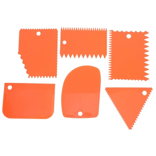 Holibanna 6pezzi Spatola Dritta per Glassa Raschietto per Torte Utensile per Glassa Fondente Spatola per Decorare Torte Pettine per Decorare Raschietto Strumento per Spalmare Pizza e Spalma