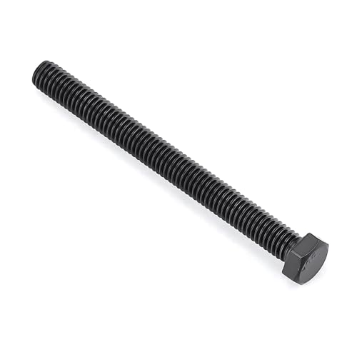 Image of Glvaner 3 /8-16 x 3-1 /2 inch Stainless Steel Hex Head Screws Bolts, Black Coated, 304 Stainless Steel 18-8, Hexagon Head Bolts, Full Thread, 8 pcs