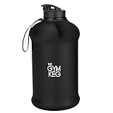 The Gym Keg Sports Water Bottle 2.2 L Insulated | Half Gallon | Carry Handle | Big Water Jug for Sport | Large Reusable Water Bottles | Ecofriendly, Tritan BPA Free Plastic, Leakproof (Stealth Black)