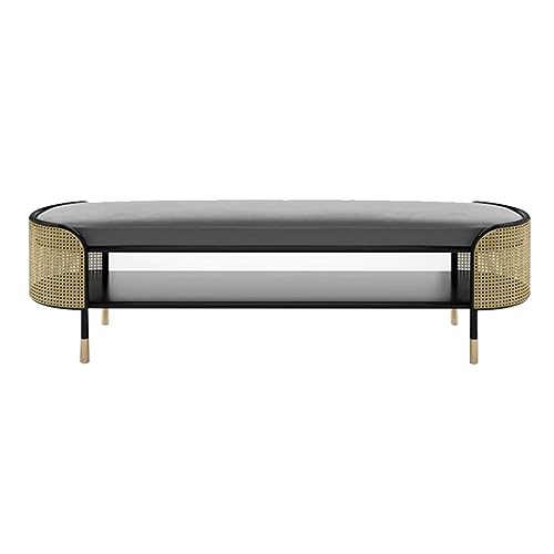 Banc à chaussures en métal gris meuble de rangement entrée compact - 2