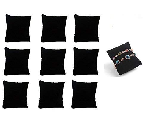 P2P@zita 10-pieces Velvet Small Bracelet /Watch Pillow Jewelry Displays (Black) (Black)