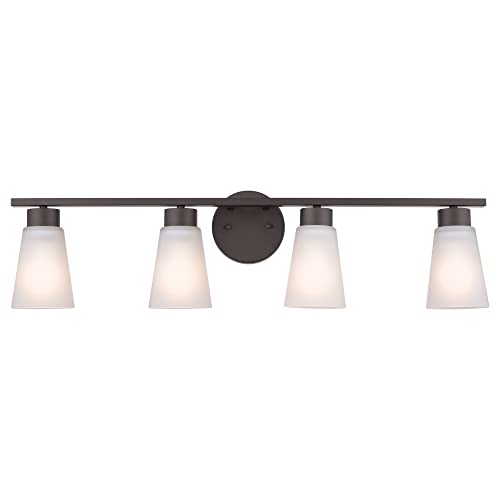 Image of Kichler Stamos 4-Light Bathroom Vanity Light, Black