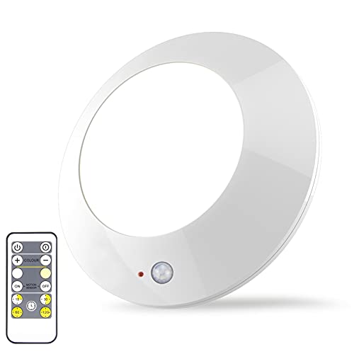 HONWELL LED Deckenleuchte mit Bewegungsmelder Badezimmerleuchte Batteriebetrieben Innenbeleuchtung mit RF Fernbedienung Timer Kabellos Sensorleuchte für Garage Flur Speisekammer Treppe Schrank Balkon