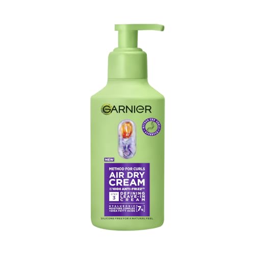 Garnier Curl Cream Method for Curls Air Dry Cream Leave-In Conditioner for All Curl Types & Type 4 Coils Anti-Frizz & Long-Lasting Definition Vegan 260ml