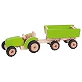 Age minimum : 3 ans Goki - 2041281 - Figurine Transport Et Circulation - Tracteur en Vert avec Remorque