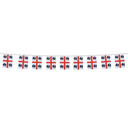 Image of AZ FLAG Sardinia nationalist 6 meters BUNTING Flag 20 flags 9'' x 6'' - Sardinian independentist STRING flags 15 x 21 cm
