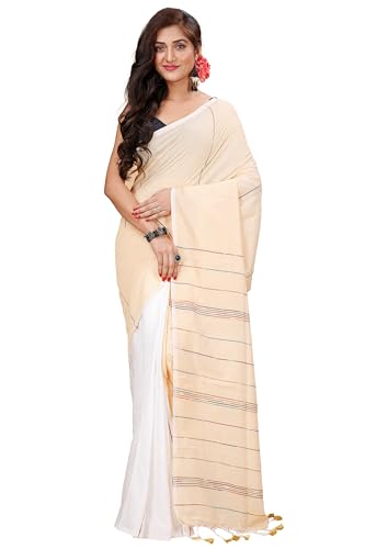 Image of Women's Traditional Bengal Handloom Soft Cotton Khesh Saree