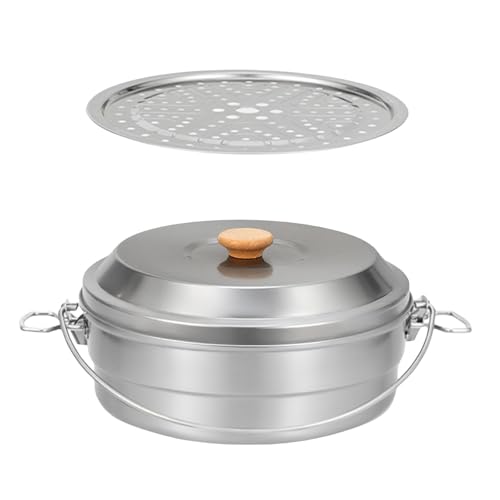 mioosho Vaporizadores de acero inoxidable 304, ollas de cocción de alimentos, sartenes para cocinar pescado, sartenes para cocinar verduras y sopas