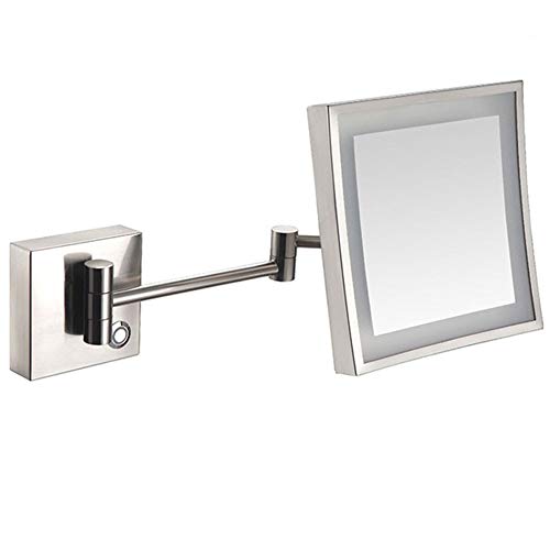 JYCCH Espejo de Afeitar para baño Montado en la Pared, Espejo de Maquillaje con iluminación LED...