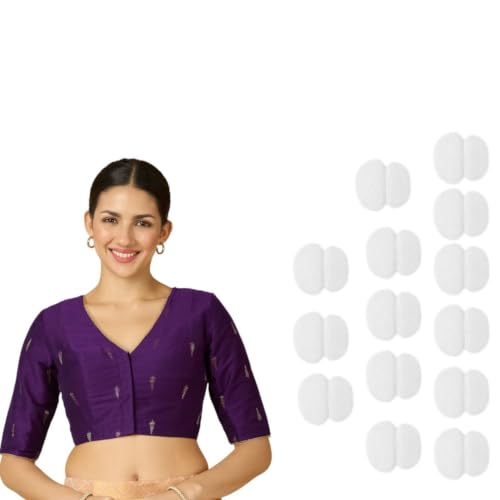 Image of Studio Shringaar Women's Handloom Cotton Silk Readymade Saree Blouse with Underarm Sweat Pads (Pack of 14 Pads)