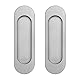 2 Stück Selbstklebende Schiebetürgriffe, Silber, 10x7 cm, Weltraumaluminium, für Schrank, Küche, Bad und Glasschiebetüren
