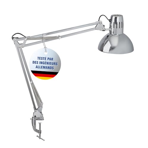 MAUL lampe de bureau MAULstudy en métal | Lampe LED professionnelle | Lampe à pince flexible pour le bureau, le salon et l'atelier | Haute qualité...