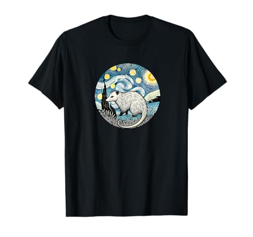 Opossum - Van Gogh Starry Night Style T-Shirt