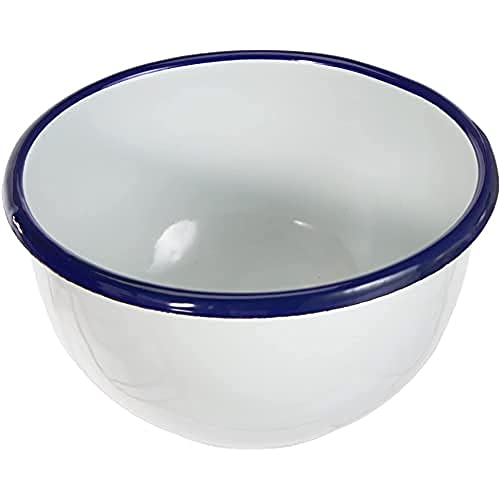 IBILI BOL Blanco 14 CM, Stainless Steel, White/Blue, 14 x 14 x 8.5 cm