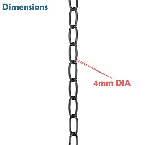 Image of Aspen Creative 21114-91,Steel 3 Feet Heavy Duty Chain for Hanging Up Maximum Weight 60 Pounds-Lighting Fixture /Swag Light /Plant in Matt Black.8 Gauge., 8 Gauge /3 feet
