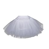 SSDH Flower Girls Petticoat Hoopless Crinoline Slips with 3 Layers, Kids Mini Wedding Flower Girl Underskirt White (CA/US, Alpha, One Size, Regular, Regular, 35cm, White)