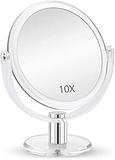 Fabuday Magnifying Makeup Mirror Double Sided, 1X 10X Magnification Mirror, Table Top Vanity Mirror, Transparent