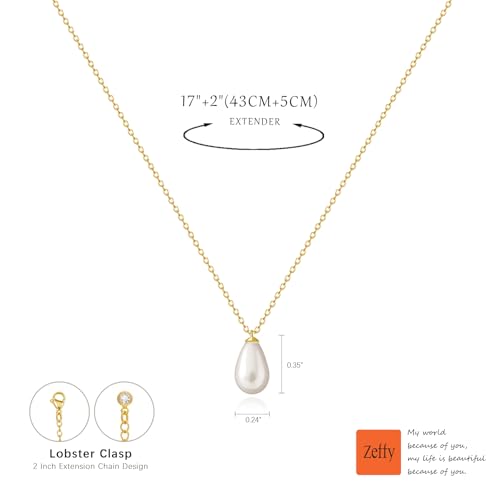 Image of Zeffy Gold Pearl Necklace for Women, Dainty 14K Gold /Silve Plated Layered Pearl Choker Pearl Earrings Pearl Bracelets Wedding Trendy Gold Jewelry Set for Women Gifts