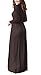 DEARCASE Women's A-line Swing Maxi Dresses Long Sleeve Long Casual Dresses Coffee XX-Large