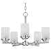 Maxim 10205FTSN Corona Frosted Glass Cylinder Chandelier, 5-Light 300 Total Watts, 19"H x 22"W, Satin Nickel