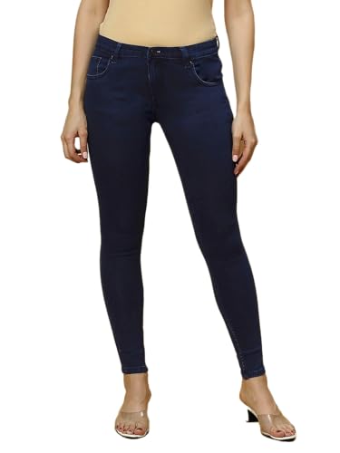 Image of TWGE - Women's Mid Rise Skinny Fit Jeans - Single Button, Stretchable Denim Pants - Ankle Length - Stylish Casual Wear Pack of 1