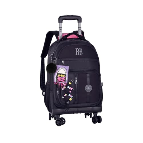 Mochila com Rodinhas 360° Escolar Feminina Juvenil Rebecca Bonbon (Preto)