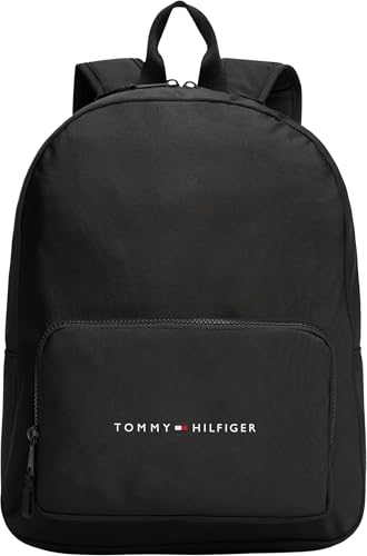 Tommy Hilfiger Kinder Unisex Rucksack Essential Backpack mit Brustgurt, Schwarz (Black), Einheitsgröße