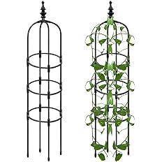 Obelisco de plantas de jardín 2024 Obelisco de enrejado de jardín para plantas trepadoras, torre de rosas de metal, soportes de vid, obeliscos de jardín para enredaderas y flores trepadoras (altura: