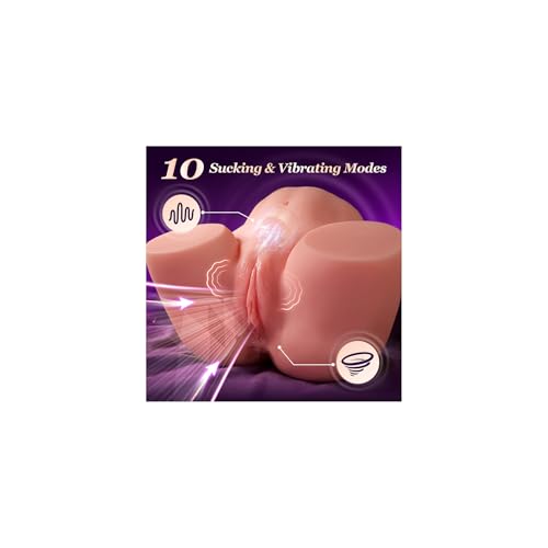 Image of BIG SHOCKED Realistic Butt Masturbator Sex Toys for Men, 10 Sucking & 10 Vibrating Sex Doll Pocket Pussy 15LB USB Rechargeable Full-Form Sex Dolls Male Sex Toy Waterproof Adult Toys Storker