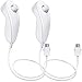 AFUNTA Nunchuck Controller per Wii U, 2 Pacchetti di Ricambio per Wii U Video Game - Bianco