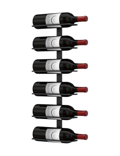 Image of Ultra Wine Racks Max Reveal Wall Mounted Wine Rack - Black Metal Wall Rails, 2 ft (6 Bottles)