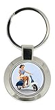 porte clés pin up Chrome Porte-Clés Pin Up Scooter Fille Porte-Clés