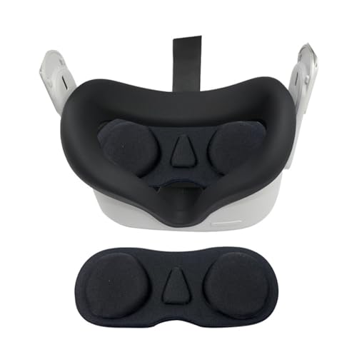 Protector de Lente VR Cubierta, Funda Protectora de Lente VR para Auriculares Quest 2, Protector de Cubierta de Lente Accesorios para Quest 3, Esponja Protectora para Lentes VR (Negro)