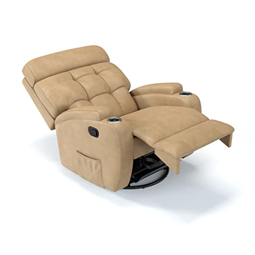 Poltrona do Papai Florença Bege Glider Elétrico Com Massageador e USB