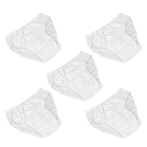 DOITOOL Calzoncillos Desechables de Algodón para Hombre, 5 Unidades Talla L, Ropa Interior Triangular Color Claro Uso, Adecuado para Viajes y Uso Diario
