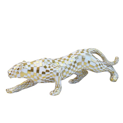 Estatua Decorativa de Leopardo Moderno en Resina