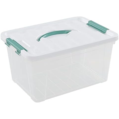 Ggbin 12 Quart Latching Storage Box with Handle, 1 Pack Plastic Lidded Organizing Bin Cover