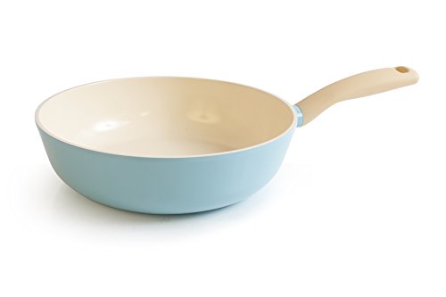 Neoflam Retro 10-Inch Cast Aluminum Deep Frying Pan with Soft-Touch Handle and Ecolon Non-Stick Coating