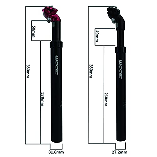 RUJOI Bike Seat Posts,Bike Adjustable Suspension Seatpost 27.2mm 31.6mm Alumium Seatpost for MTB Road Bike,Quick Release seatpost clamp Included - Image 4