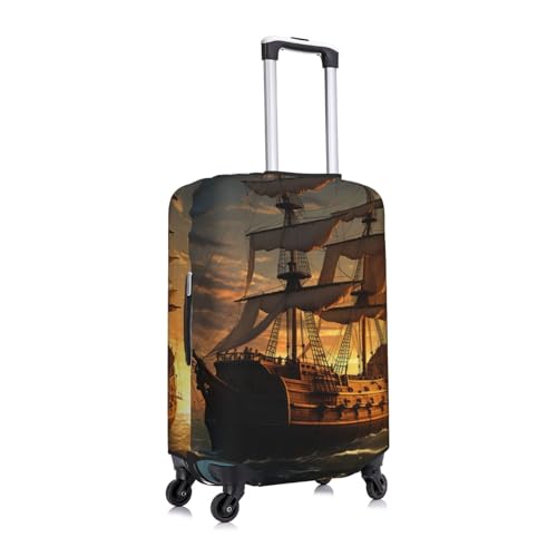 Fantasy Pirate Ship Travel Luggage Cover Suitcase Protector Washable Elastic Suitcase Cover Anti-Scratch Luggage Protector Travel Suitcase Baggage Cover Fits 18-32 Inch Suitcase X-Large3