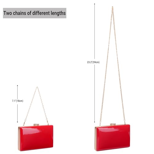 Image of Patent Leather Clutch Purses for Women Glossy Evening Bag
