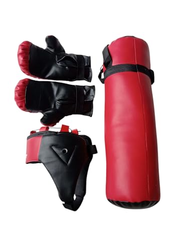 Image of Kids Boxing Kit Set | Punching Bag for Karate & Martial Arts | Training kit for Boys & Girls (Ages 3-9) (Red Black)