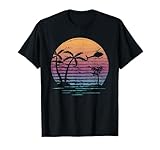 Vintage Aviator Helicopter Pilot Palm Tree Sunset